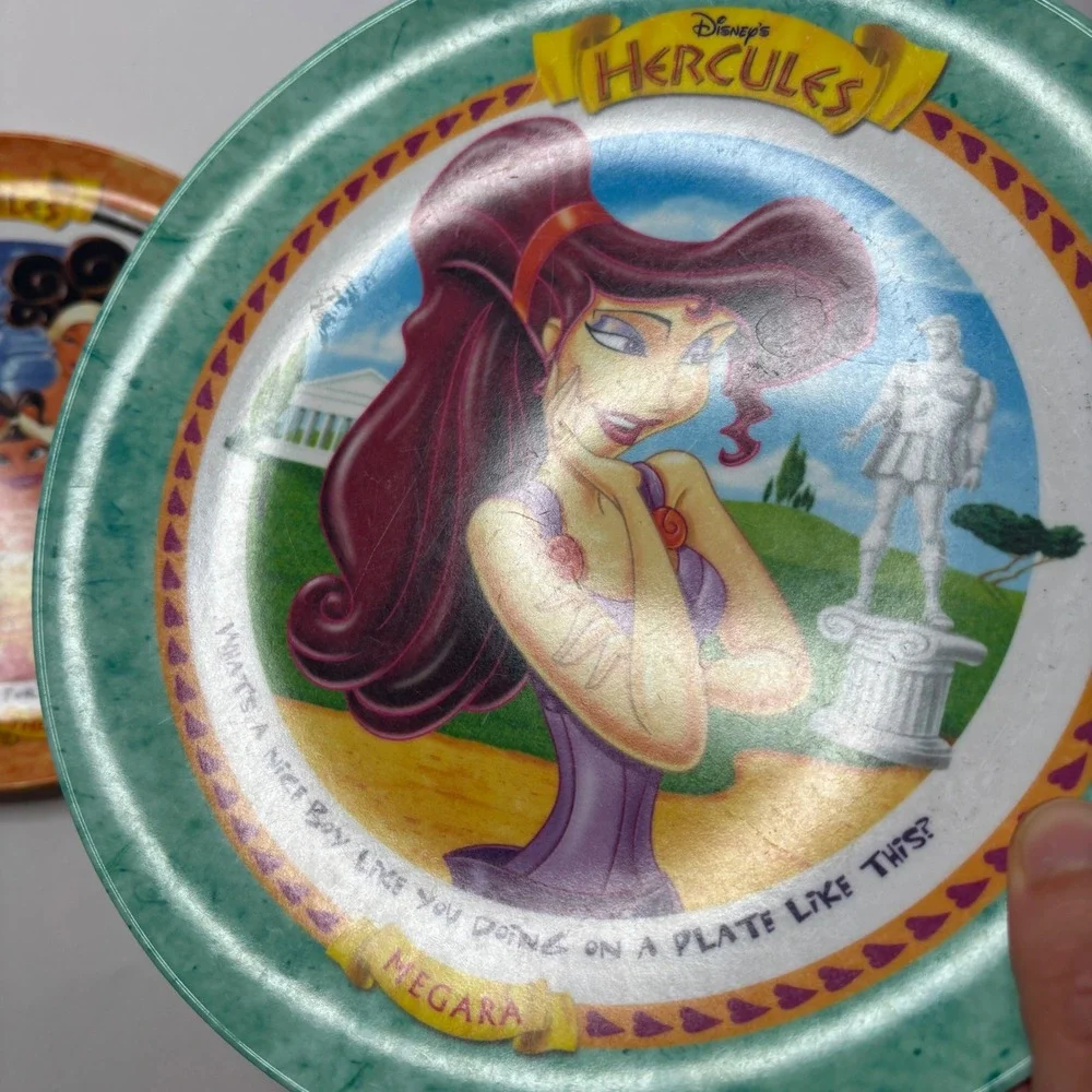 Vintage Disney Hercules Melamine Plates Set of 3 Megara Zeus The Muses 1997